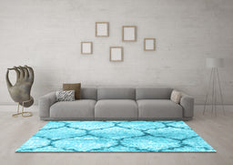 Machine Washable CON3048X Light Blue CON3048X Rug in a Living Room, wshcon3048lblu