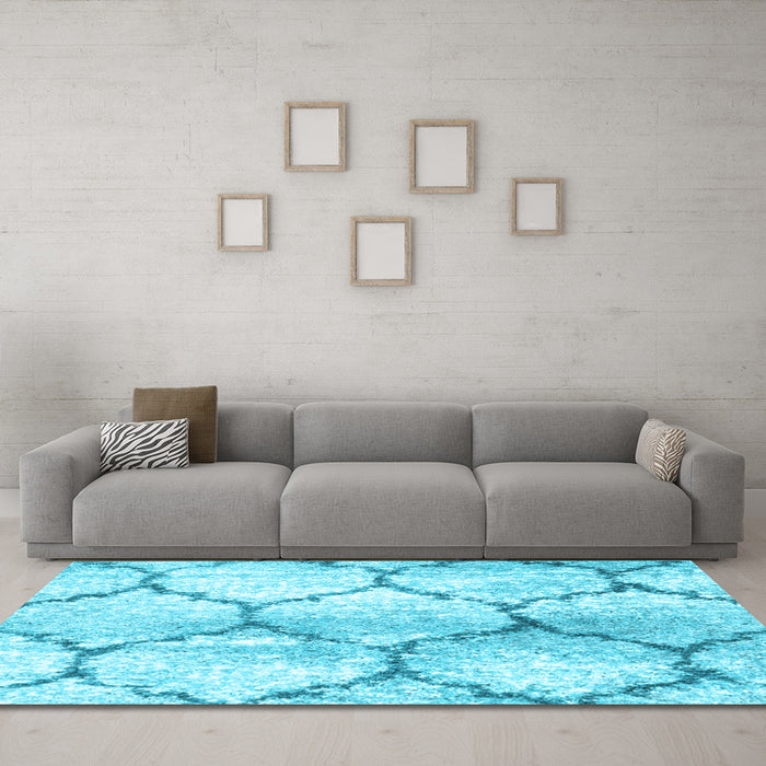 Machine Washable CON3048X Light Blue CON3048X Rug in a Living Room, wshcon3048lblu