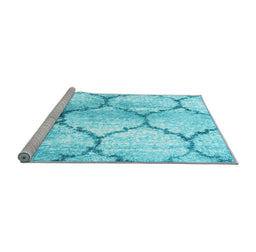 Sideview of Machine Washable CON3048X Light Blue CON3048X Rug, wshcon3048lblu