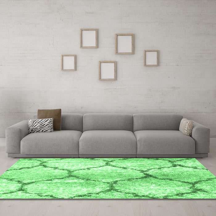 Machine Washable CON3048X Emerald Green CON3048X Area Rugs in a Living Room,, wshcon3048emgrn