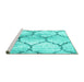 Sideview of Machine Washable CON3048X Turquoise CON3048X Area Rugs, wshcon3048turq