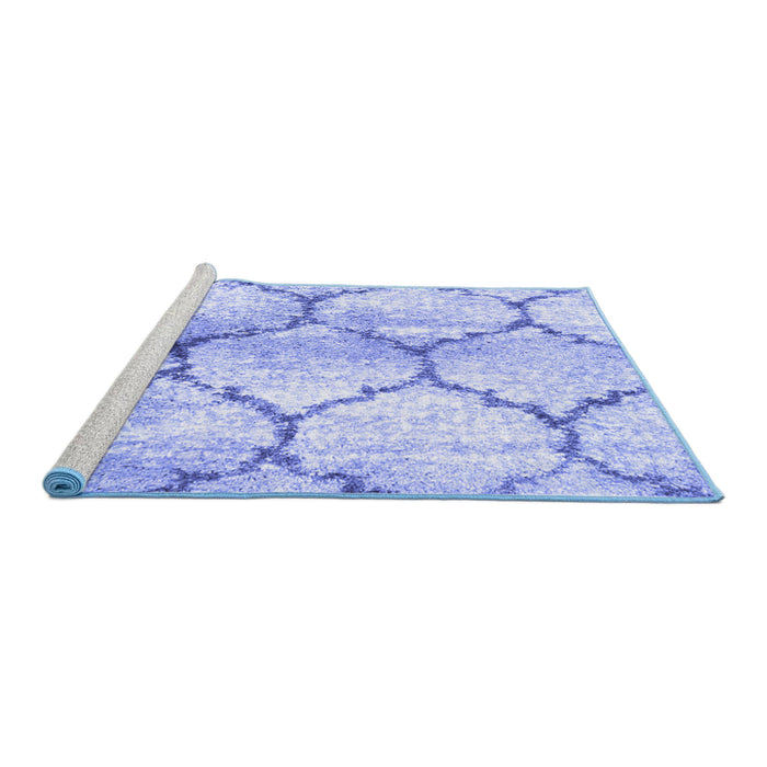 Sideview of Machine Washable CON3048X Blue CON3048X Rug, wshcon3048blu