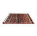 Serging Thickness of Contemporary Dark Almond Brown Abstract Machine Washable Rug, wshcon3049