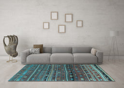 Machine Washable CON3049X Light Blue CON3049X Rug in a Living Room, wshcon3049lblu