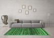 Machine Washable CON3049X Emerald Green CON3049X Area Rugs in a Living Room,, wshcon3049emgrn