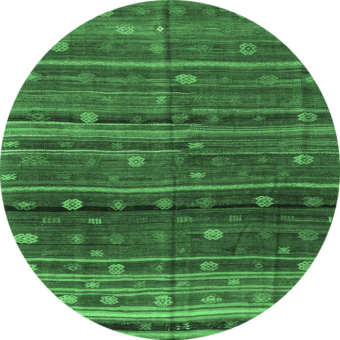 Round Machine Washable CON3049X Emerald Green CON3049X Area Rugs, wshcon3049emgrn