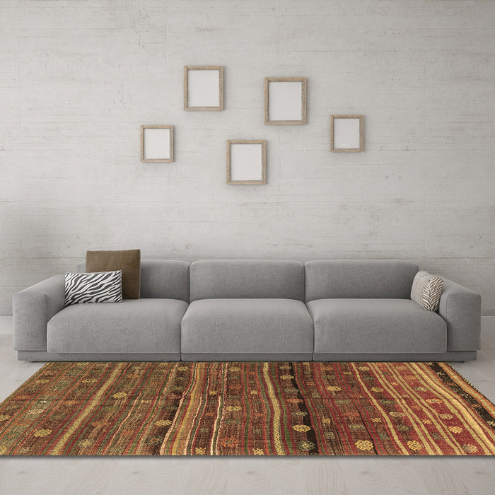 Machine Washable CON3049X Brown CON3049X Rug in a Living Room,, wshcon3049brn
