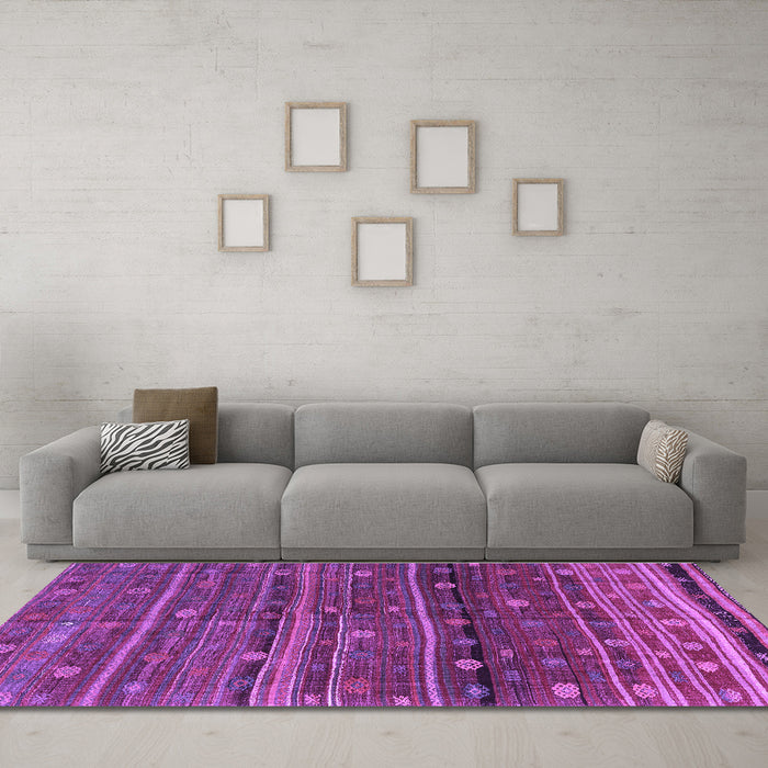 Machine Washable CON3049X Purple CON3049X Area Rugs in a Living Room, wshcon3049pur