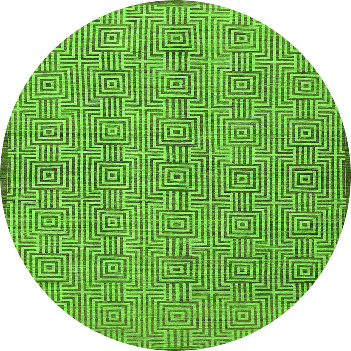 Square Abstract Green Contemporary Rug, con304grn