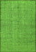 Serging Thickness of Machine Washable Abstract Green Contemporary Area Rugs, wshcon304grn