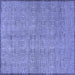 Square Machine Washable Abstract Blue Contemporary Rug, wshcon304blu