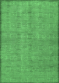 Abstract Emerald Green Contemporary Rug, con304emgrn