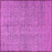 Square Machine Washable Abstract Purple Contemporary Area Rugs, wshcon304pur