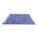 Sideview of Machine Washable Abstract Blue Contemporary Rug, wshcon304blu