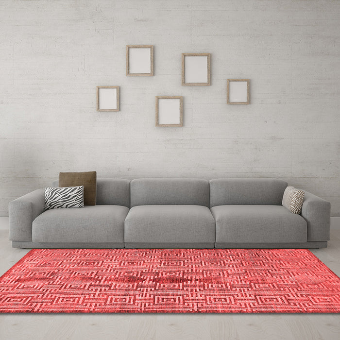 Contemporary Red Washable Rugs
