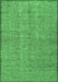 Machine Washable Abstract Emerald Green Contemporary Area Rugs, wshcon304emgrn