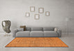 Machine Washable Abstract Orange Contemporary Area Rugs in a Living Room, wshcon304org