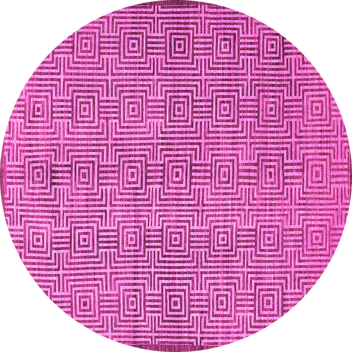 Round Abstract Pink Contemporary Rug, con304pnk