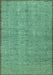 Abstract Turquoise Contemporary Rug, con304turq