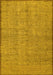 Machine Washable Abstract Yellow Contemporary Rug, wshcon304yw