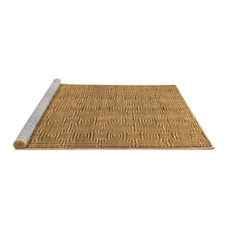 Sideview of Machine Washable Abstract Brown Contemporary Rug, wshcon304brn