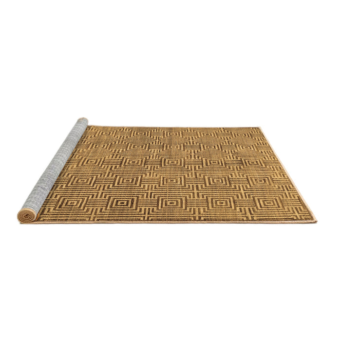Sideview of Machine Washable Abstract Brown Contemporary Rug, wshcon304brn