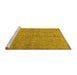 Sideview of Machine Washable Abstract Yellow Contemporary Rug, wshcon304yw