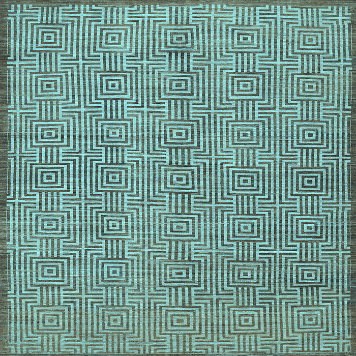 Square Abstract Light Blue Contemporary Rug, con304lblu