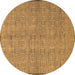 Round Abstract Brown Contemporary Rug, con304brn