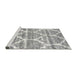 Serging Thickness of Contemporary Gray Abstract Machine Washable Rug, wshcon3050