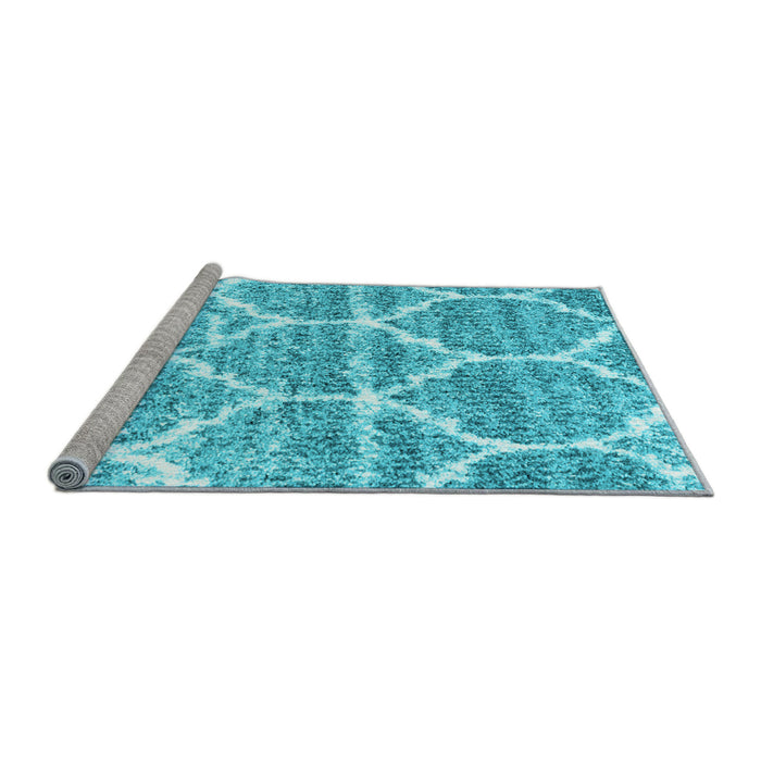 Sideview of Machine Washable CON3050X Light Blue CON3050X Rug, wshcon3050lblu