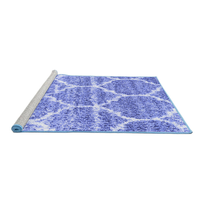 Sideview of Machine Washable CON3050X Blue CON3050X Rug, wshcon3050blu