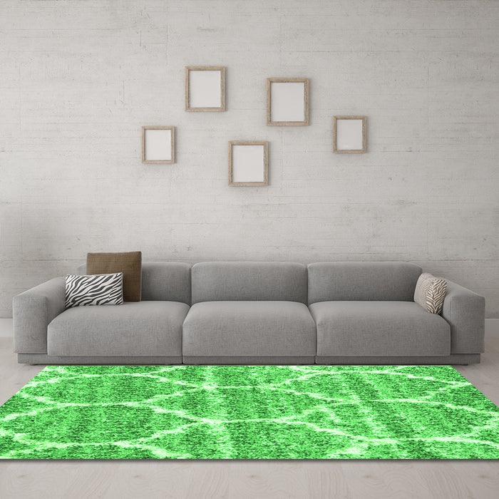 Machine Washable CON3050X Green CON3050X Area Rugs in a Living Room,, wshcon3050grn