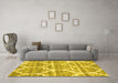 Machine Washable CON3050X Yellow CON3050X Rug in a Living Room, wshcon3050yw