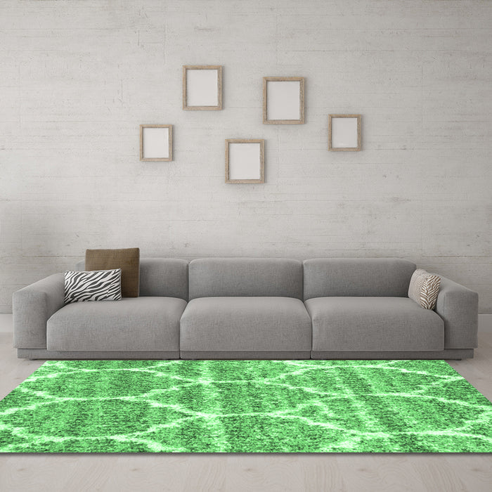 Machine Washable CON3050X Emerald Green CON3050X Area Rugs in a Living Room,, wshcon3050emgrn
