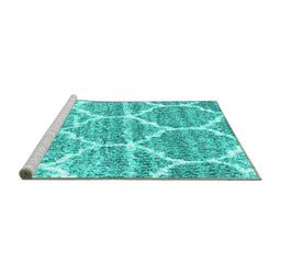 Sideview of Machine Washable CON3050X Turquoise CON3050X Area Rugs, wshcon3050turq