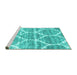 Sideview of Machine Washable CON3050X Turquoise CON3050X Area Rugs, wshcon3050turq