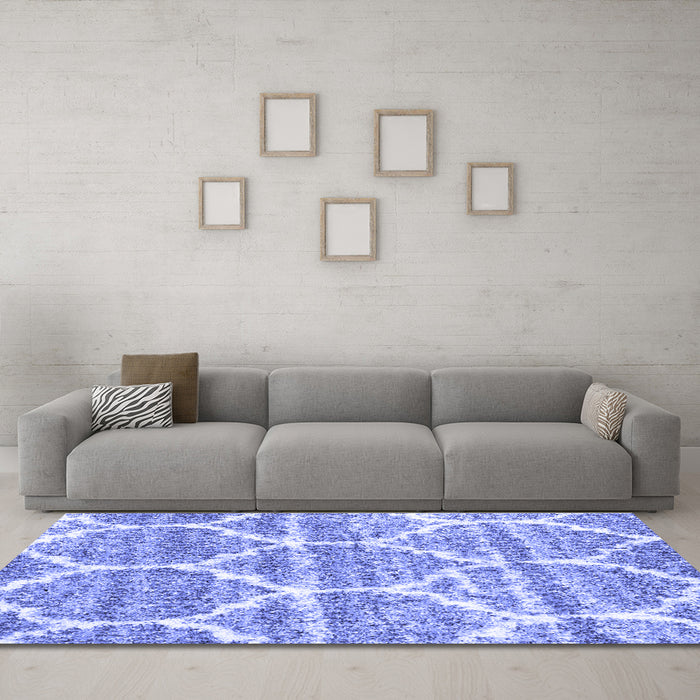 Machine Washable CON3050X Blue CON3050X Rug in a Living Room, wshcon3050blu
