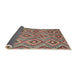 Thickness of Contemporary Brown Red Southwestern Rug, con3051