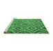 Sideview of Machine Washable Southwestern Emerald Green Country Area Rugs, wshcon3051emgrn