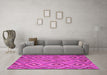 Machine Washable Southwestern Pink Country Rug in a Living Room, wshcon3051pnk