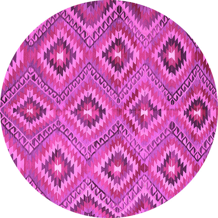 Round Southwestern Pink Country Rug, con3051pnk