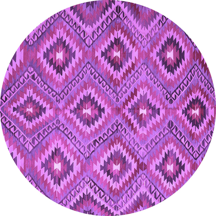 Round Southwestern Purple Country Rug, con3051pur