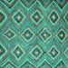 Square Southwestern Turquoise Country Rug, con3051turq