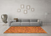 Machine Washable Southwestern Orange Country Area Rugs in a Living Room, wshcon3051org