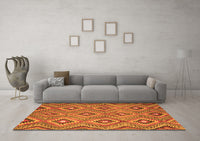 Machine Washable Southwestern Orange Country Rug, wshcon3051org