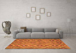 Machine Washable Southwestern Orange Country Area Rugs in a Living Room, wshcon3051org