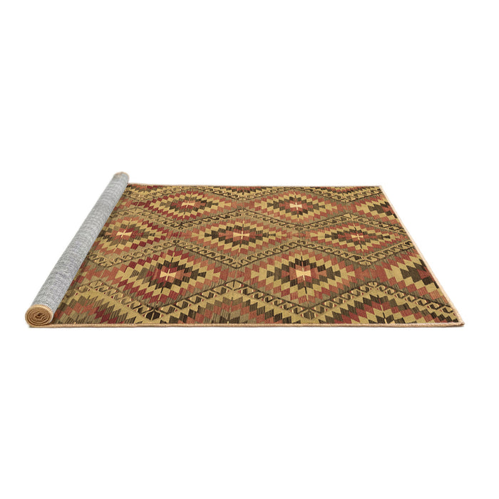 Sideview of Machine Washable Southwestern Brown Country Rug, wshcon3051brn