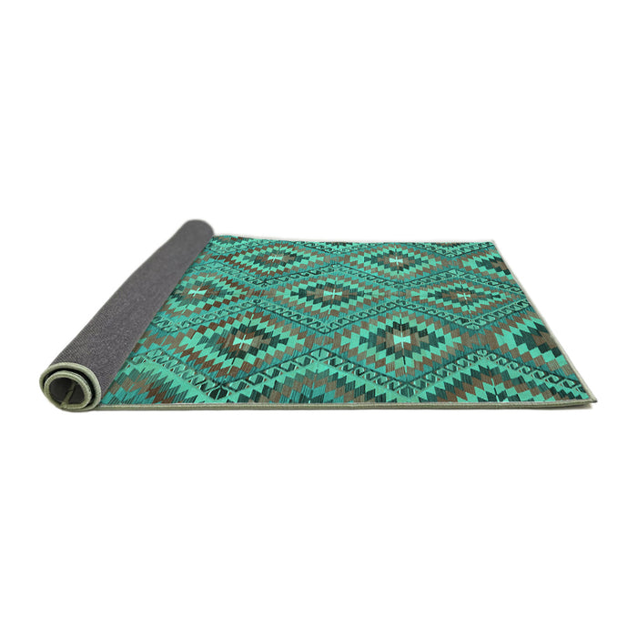 Sideview of Southwestern Turquoise Country Rug, con3051turq