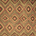 Square Machine Washable Southwestern Brown Country Rug, wshcon3051brn